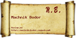 Machnik Bodor névjegykártya